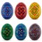 Set of 6 Traditional Ukrainian Pysanky Wooden Easter Eggs 2.5 Inches